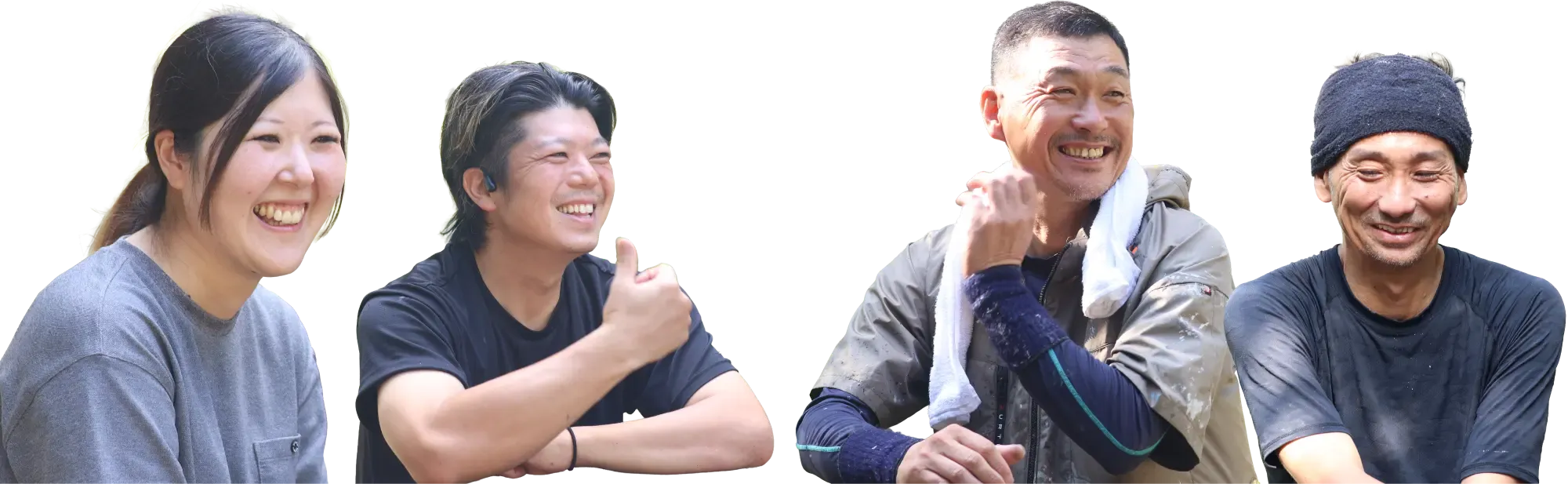 小林塗装工業の職人たち(左から山岡 あおいさん、山岡 拓海さん、永田さん、北井さん)
